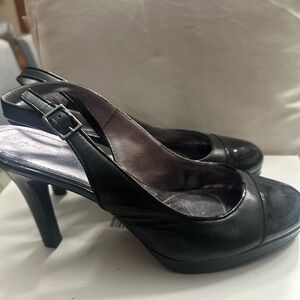 Elegant Black Women's Slingback Heels
